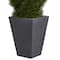 4ft. UV Resistant Cypress Double Spiral Topiary Artificial Tree in Slate Planter